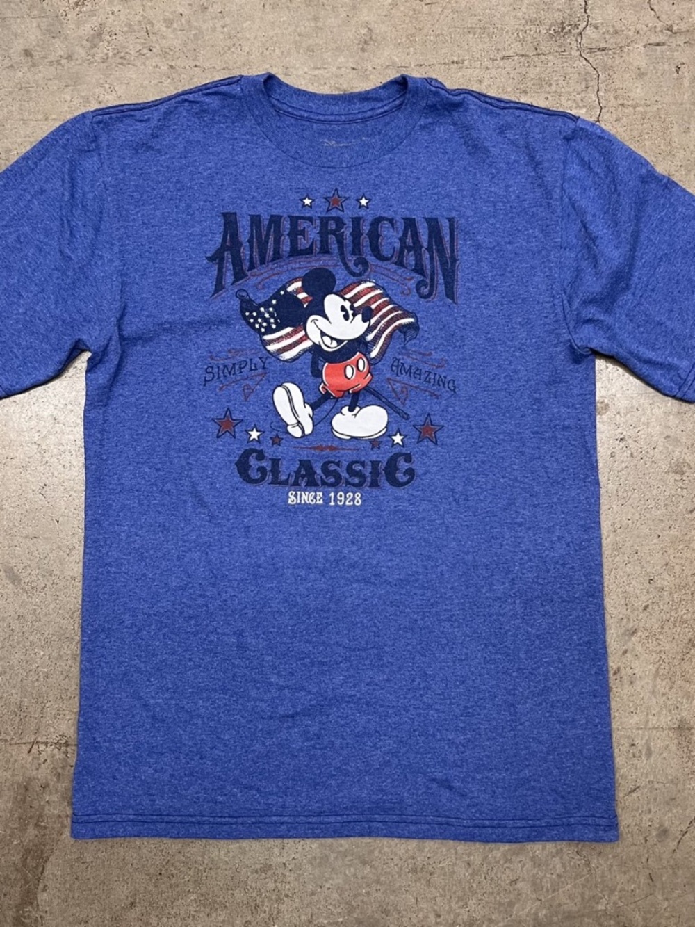 Mickey Mouse "An American Classic Since 1928..Amazing" Red•White•Blue T-Shirt XL